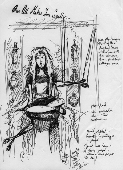 alice in wonderland sketch